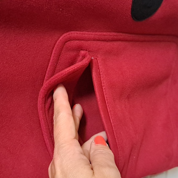 Chaps Red Claw Detail closure Hooded Lined Coat. Size Large - Picture 4 of 10